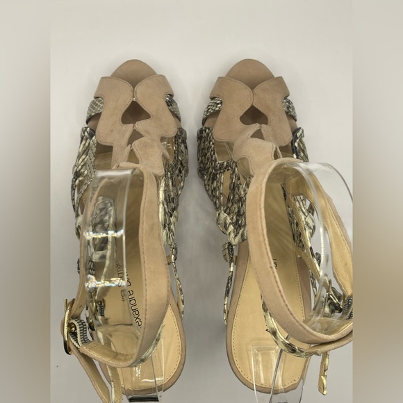 ALEXANDRE BIRMAN New! Snake Skin Python Salto Alto Sandals in Natural/Beige NIB - Picture 8 of 9